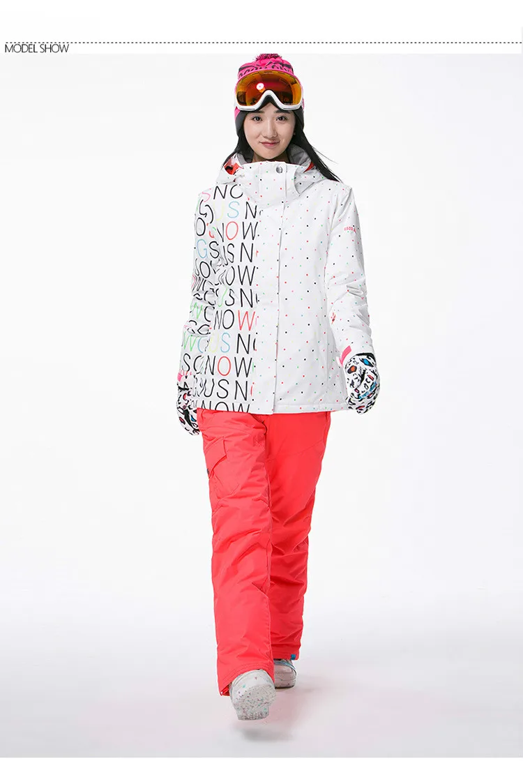 GSOU зимний уличный женский лыжный костюм зимняя водонепроницаемая ветрозащитная