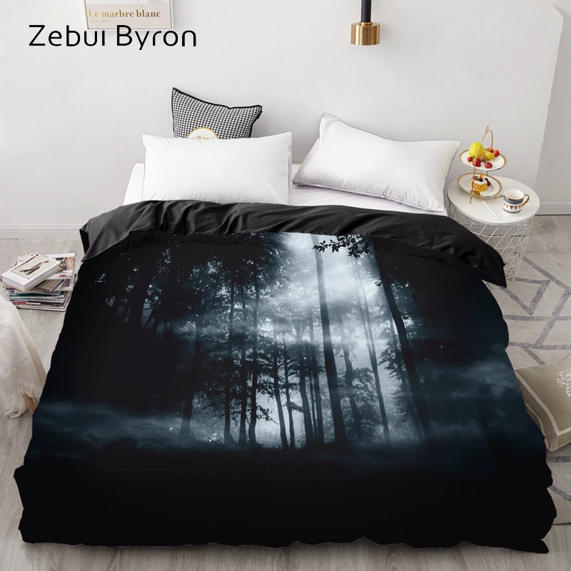 

3D HD Print Custom Duvet Cover,Comforter/Quilt/Blanket case,Bedding 220x240/140/200x200,Halloween Black forest,drop ship