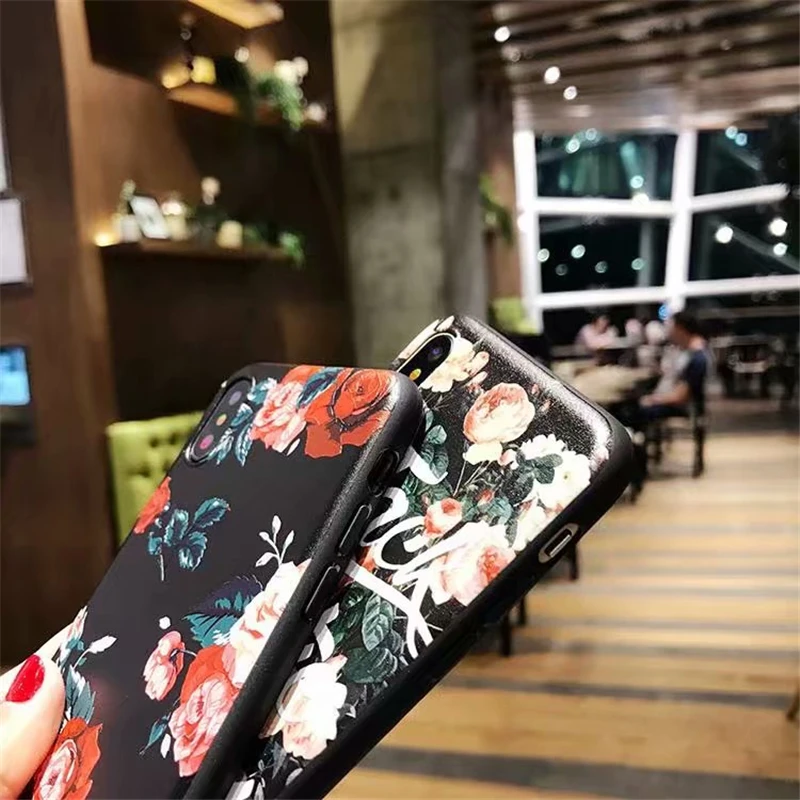 Чехлы для телефонов iphone 6 S 7 8 Plus 5 5S SE 10 X роза цветок окрашенный из мягкого силикона