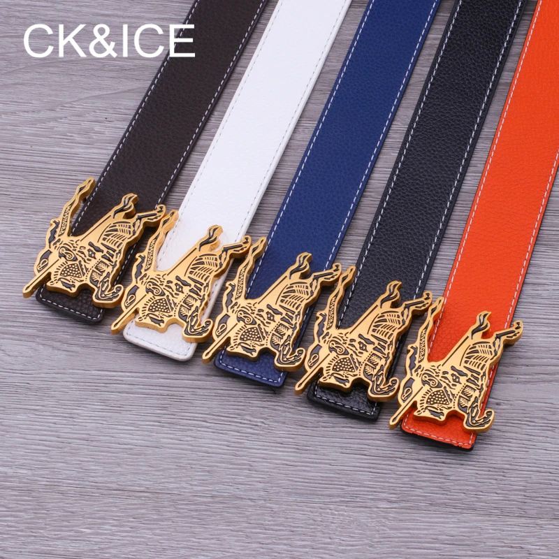 CK & ICE мужской и женский роскошный брендовый ремень 2018 из воловьей кожи ремни