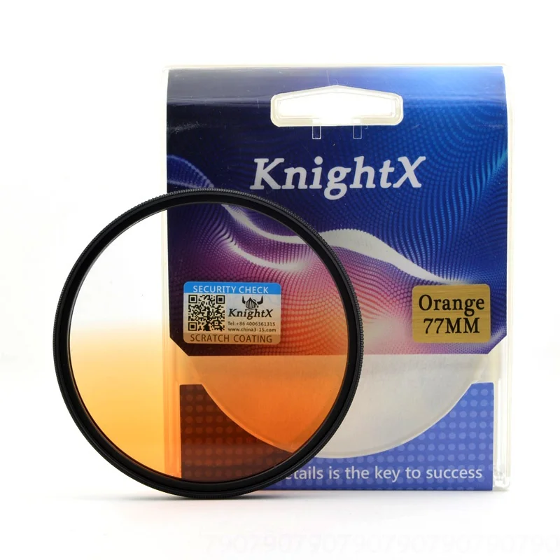 KnightX 49 52 55 58 62 67 72 77 UV STAR ND фильтр ткань для посуды для nikon canon go pro canon 550d объектив canon d7200 700d d3200 - Цвет: Grad Orange