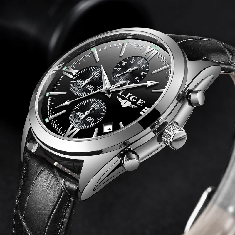 2018 LIGE New Mens Watches Brand Luxury Quartz Watch Men Casual Leather Military Waterproof Sport Wrist Relogio Masculino | Наручные часы