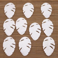 10 pcs shell charms pendants natural white mother of pearl loose 30mmx45mm