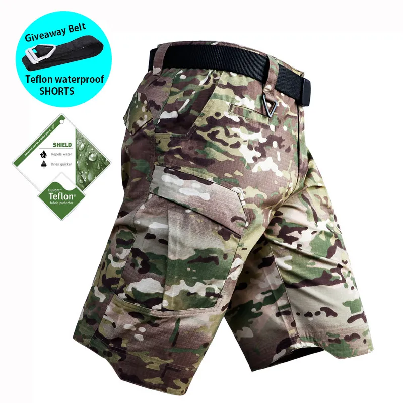 CP camouflage Мужские шорты Карго в стиле милитари, уличная одежда, летние хлопковые повседневные мужские шорты, удобные мужские шорты Карго, женские спортивные штаны - Цвет: CP camouflage