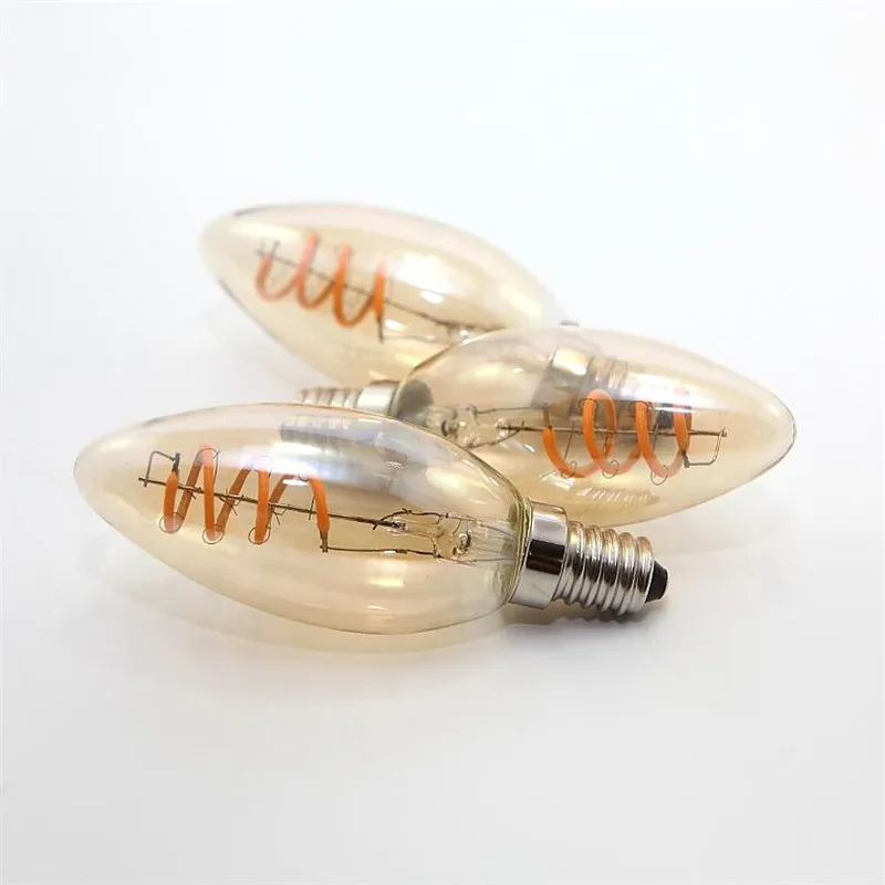 T45 G80 ST64 A60 C35 винтажная спиральная лампа AC110 220V с регулируемой яркостью 4 Вт E27