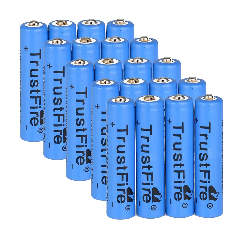 TrustFire 20 шт AAA 10440 600mAh 3 7 V литий ионный аккумулятор синий|li-ion battery|battery abattery battery |