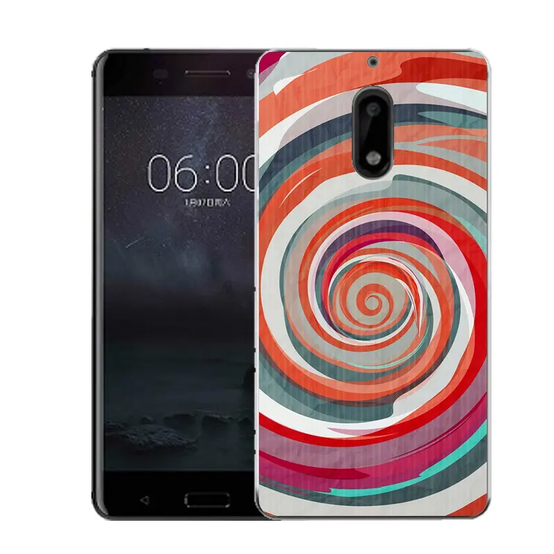 QMSWEI Soft TPU Phone Case For nokia3 nokia5 nokia6 nokia8 N540 N535 Clear Cirle Strip Painting Silicone Cover Free Shipping |