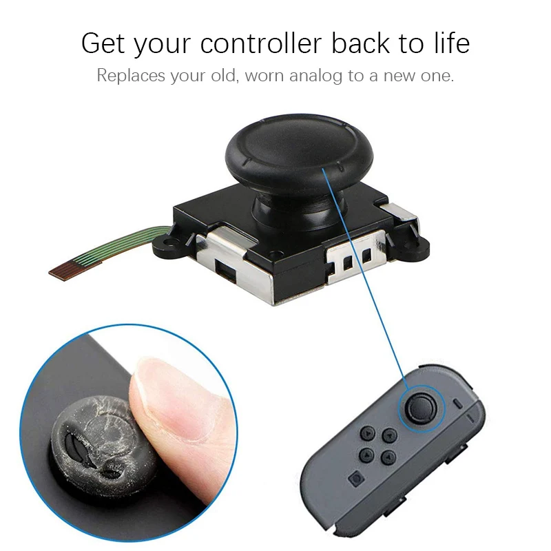 2 Pcs 3D Analog Joystick Rocker Button Sticks Joy-Cons Thumb Stick Replace for Nintend Switch Replacement Nintendo | Электроника