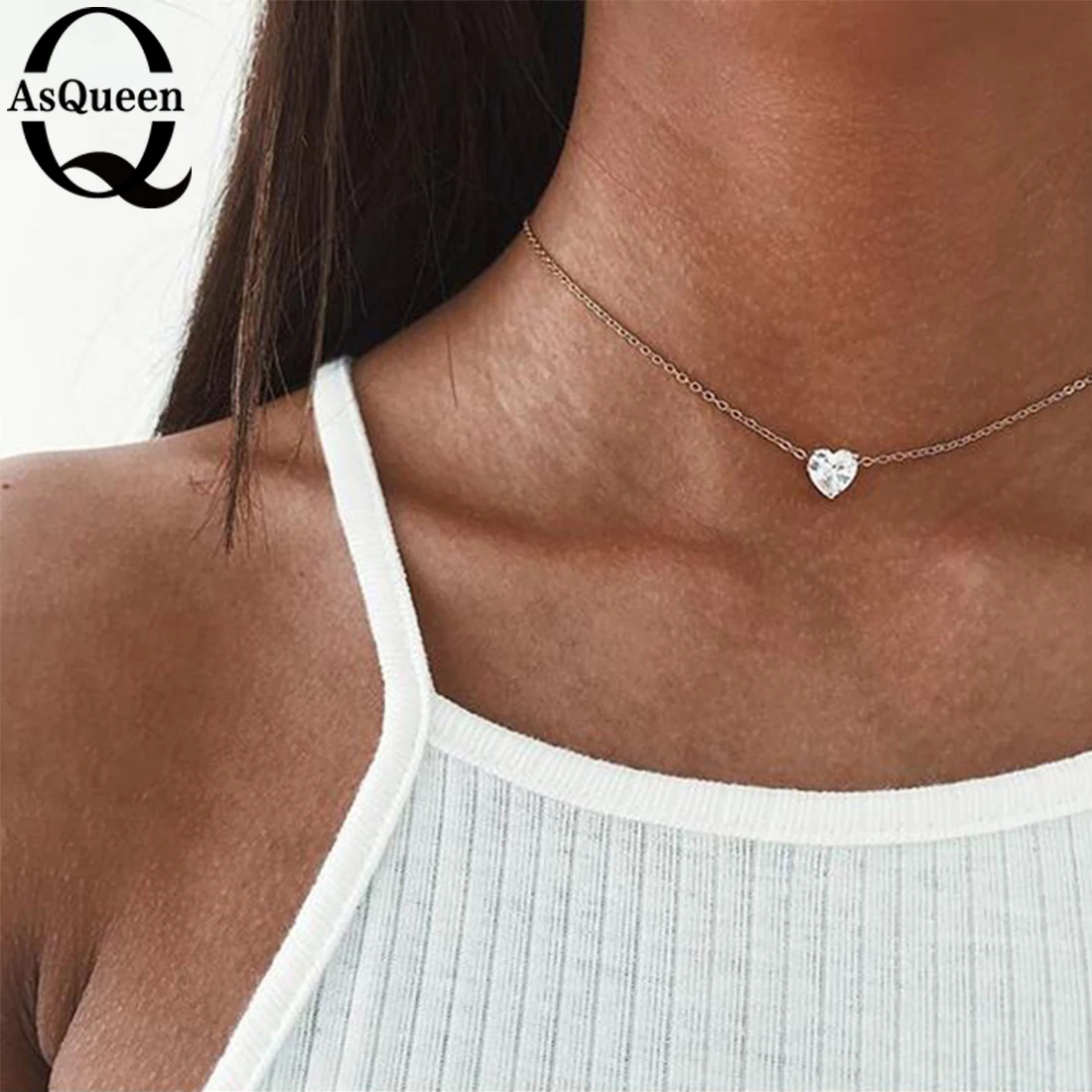 Роскошное шикарное женское ожерелье-чокер из стерлингового серебра с