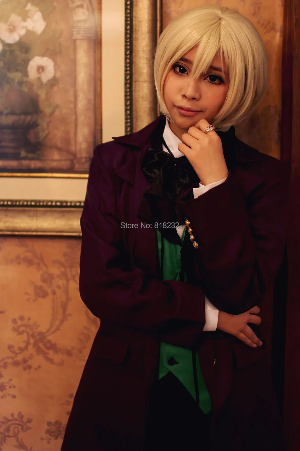 Костюм черный Батлер 2 Kuroshitsuji Alois Trancy пиджак рубашка шорты наряд для