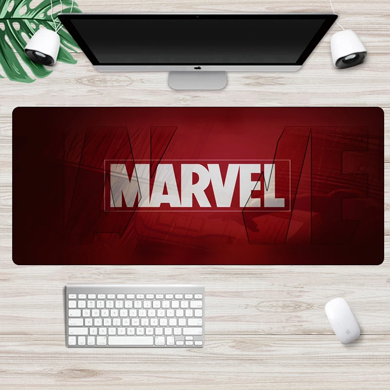 Большой коврик для мыши с логотипом Marvel Comics 70x30 см игровой в стиле аниме