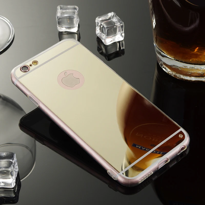 6S розовый золотой чехол для телефона Apple iPhone 6 зеркальный Мягкая Задняя накладка