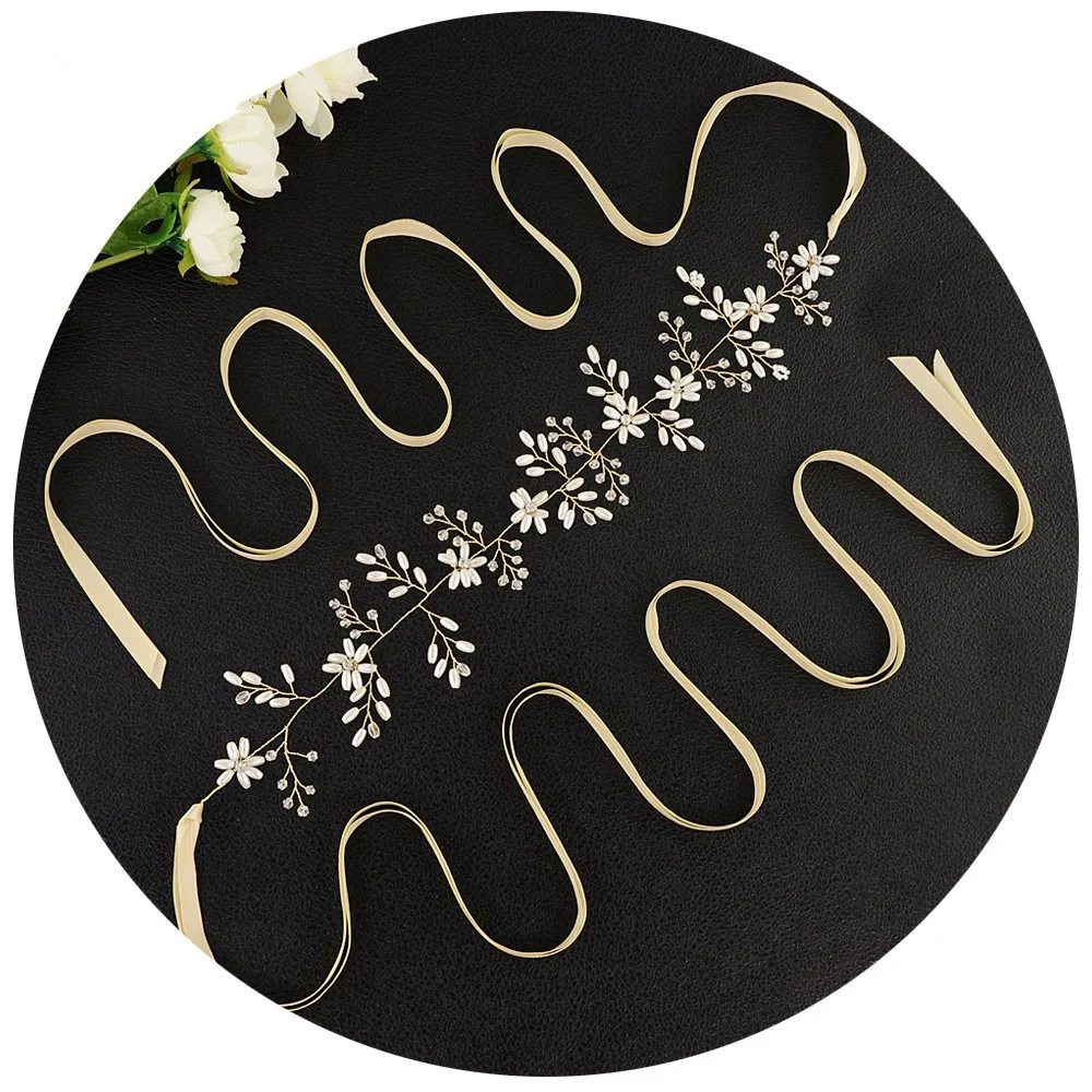 Пояс Свадебный с кристаллами и серебряными бриллиантами для свадебного