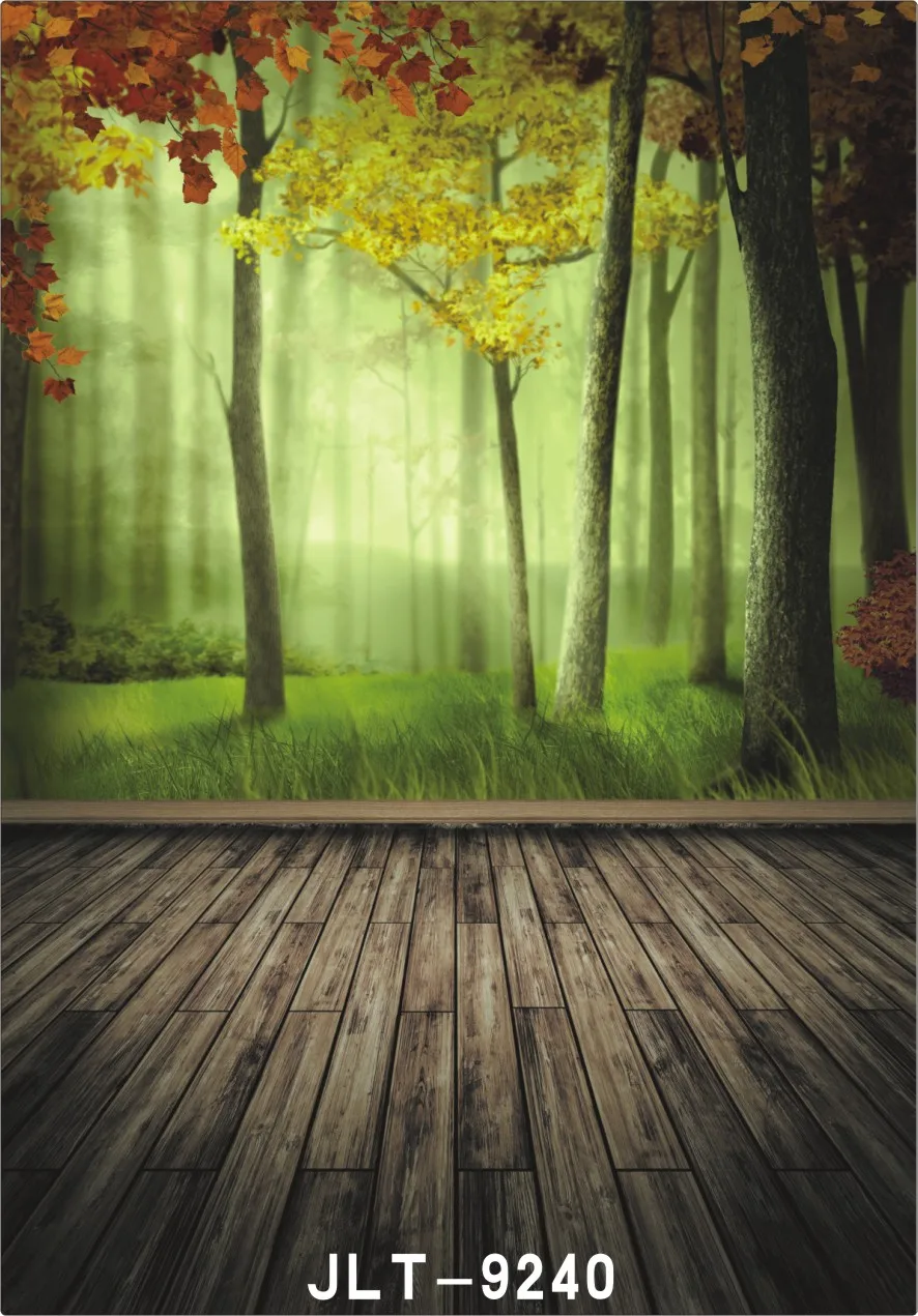 

Forest Wallaper Backgrounds for Photo Studio Photography Wooden Floor Computer Printed Photo Backdrops for Wedding Children Baby