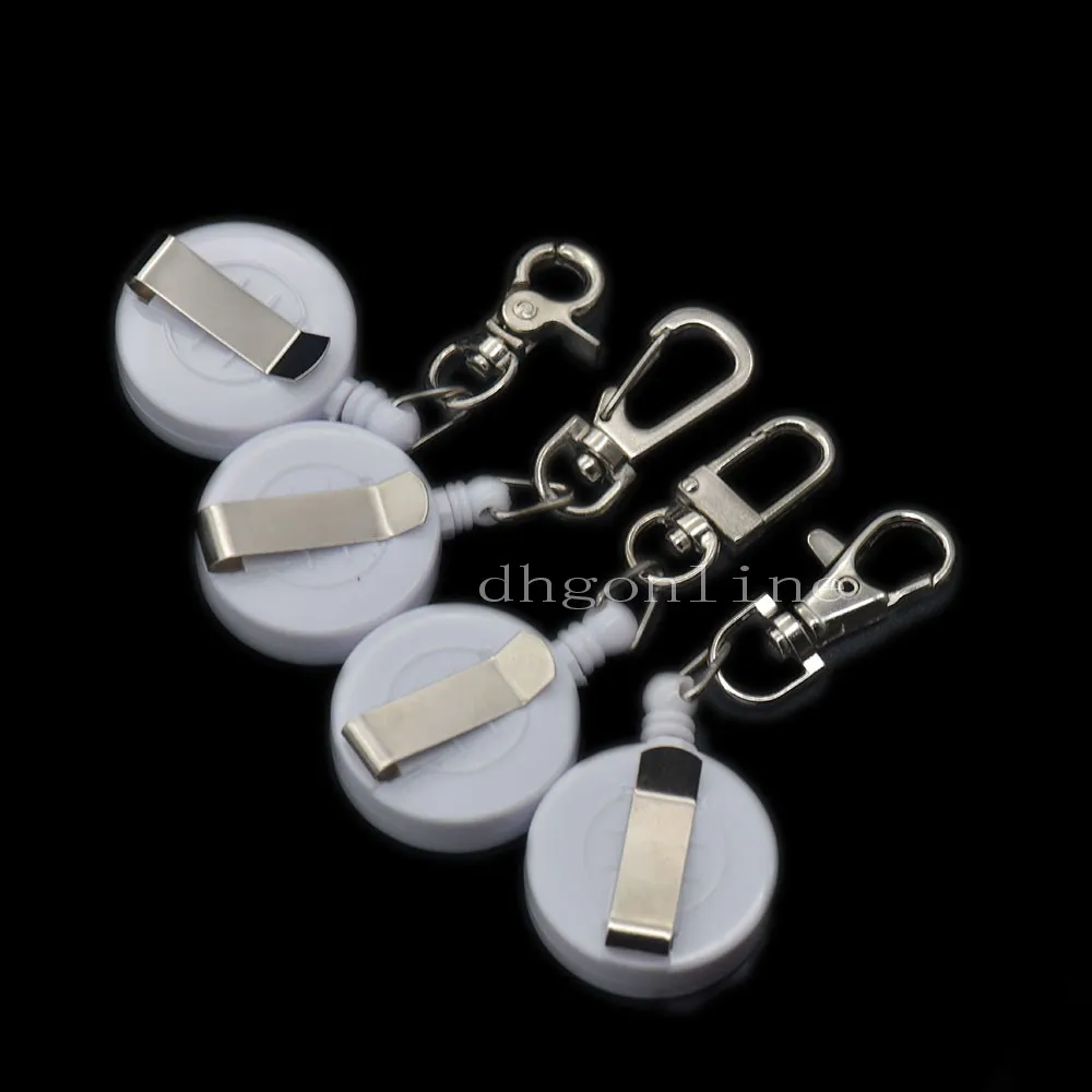 5 Pcs Reels Retractable Badge Clip ID Card Holder Swivel Clasps White For Snap Keychain Hook Buckles | Дом и сад