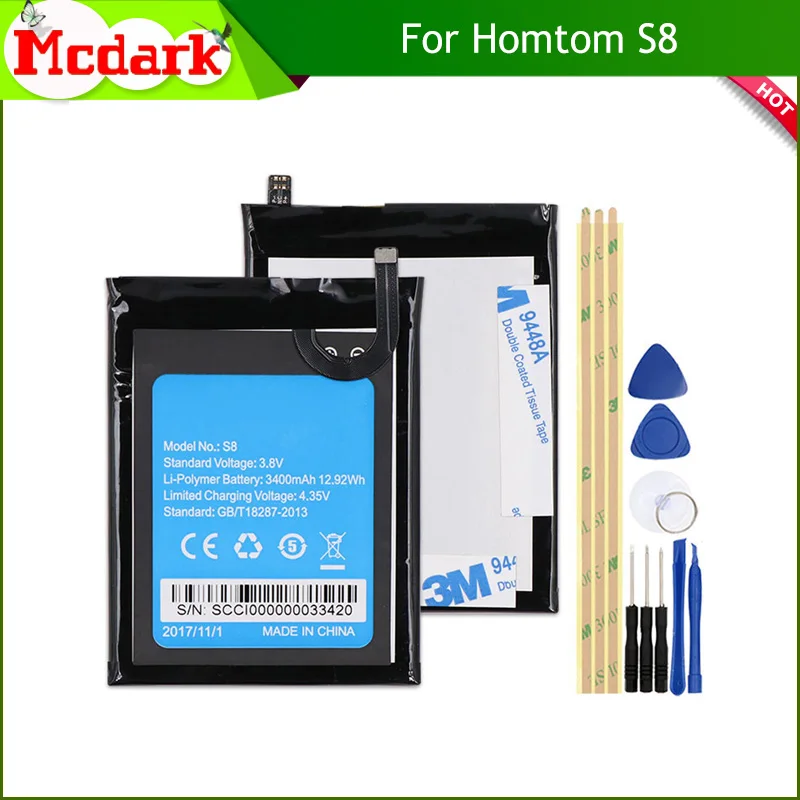 Mcdark для Homtom S8 батарея Замена Высокое качество большой емкости 3400 мАч Резервное