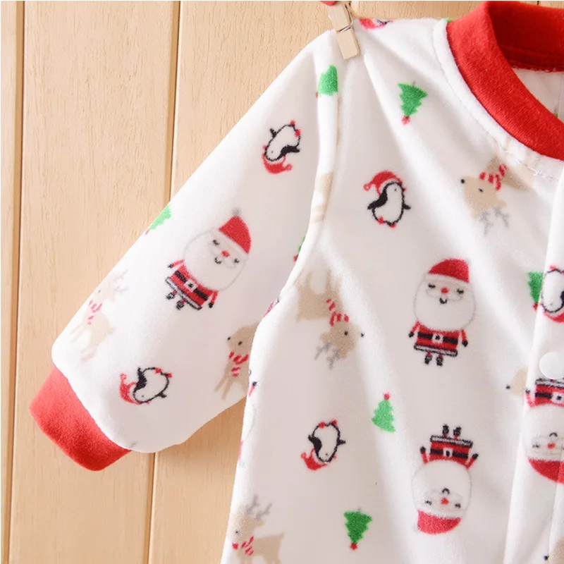 Newborn Baby Girl Sleepwear Christmas Cartoon Footies New Born Home Clothes Infantil Toddle Jumpsuit Polar Fleece Body Suits | Детская