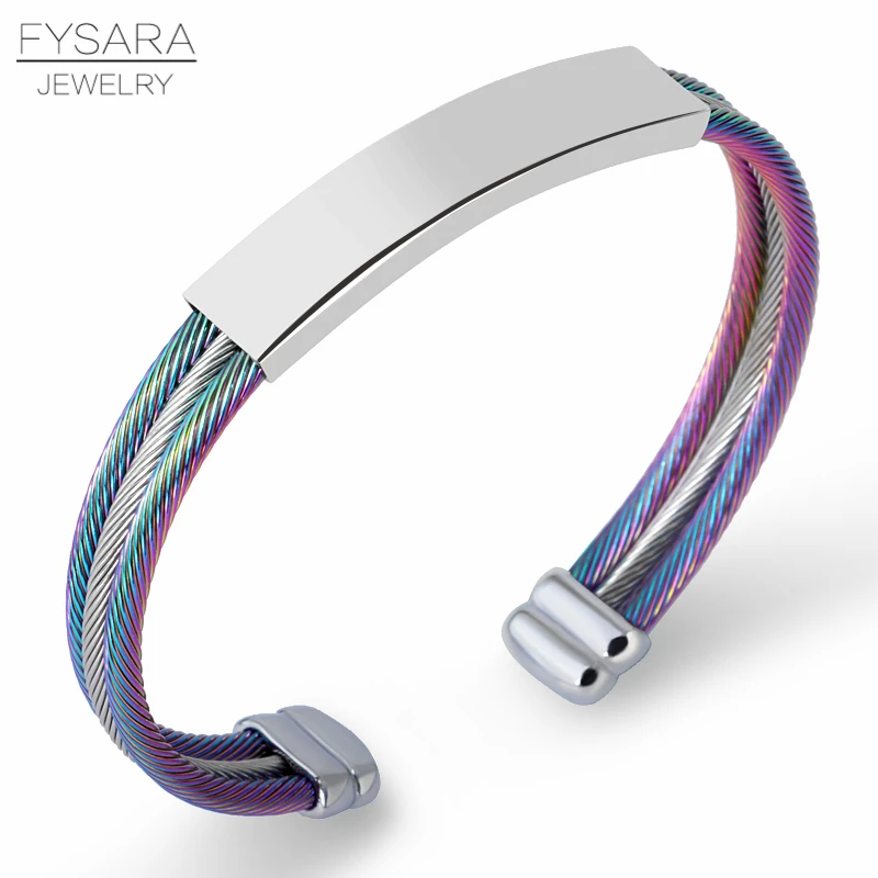 Браслеты FYSARA из нержавеющей стали с тройным кабелем для мужчин и женщин витые
