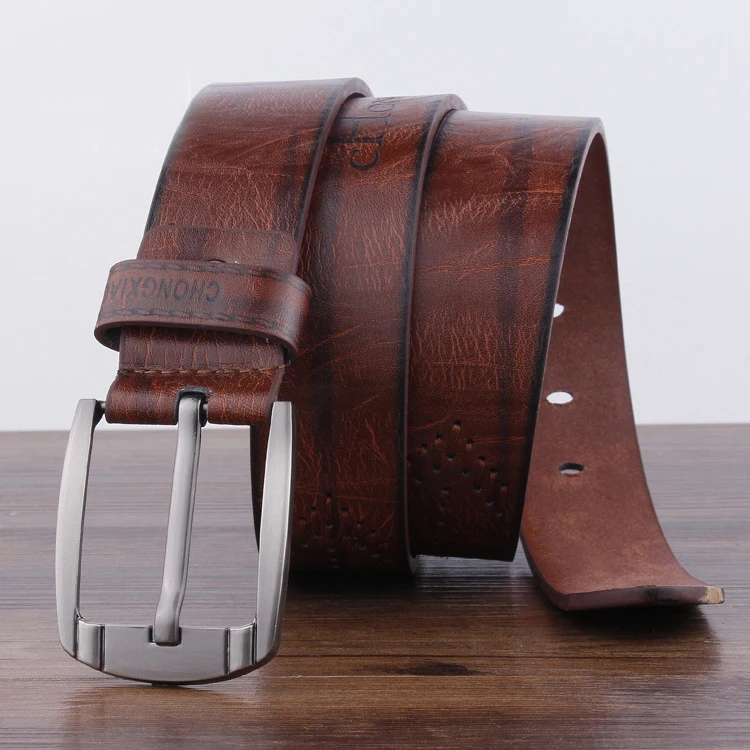 Мужской Ретро ремень d образной формы Прошитый студенческий с пряжкой Молодежный
