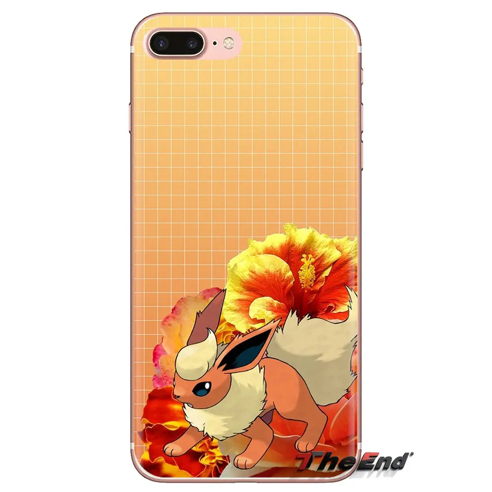 Transparent TPU Shell Case cute cartoon anime Pokemon Flareon For Samsung Galaxy A3 A5 A7 A9 A8 Star A6 Plus 2018 2015 2016 2017 |