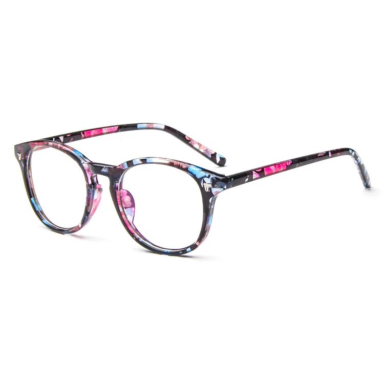Blue floral Frame Бренд дизайн винтаж оправы для очков женский мужской градусов оптические прозрачные линзы женские очки для мужчин очки оправа - Цвет оправы: Blue floral Frame