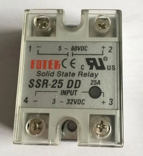 5-60VDC к 3-32VDC 25A SSR-25DD твердотельный релейный модуль с пластиковой крышкой
