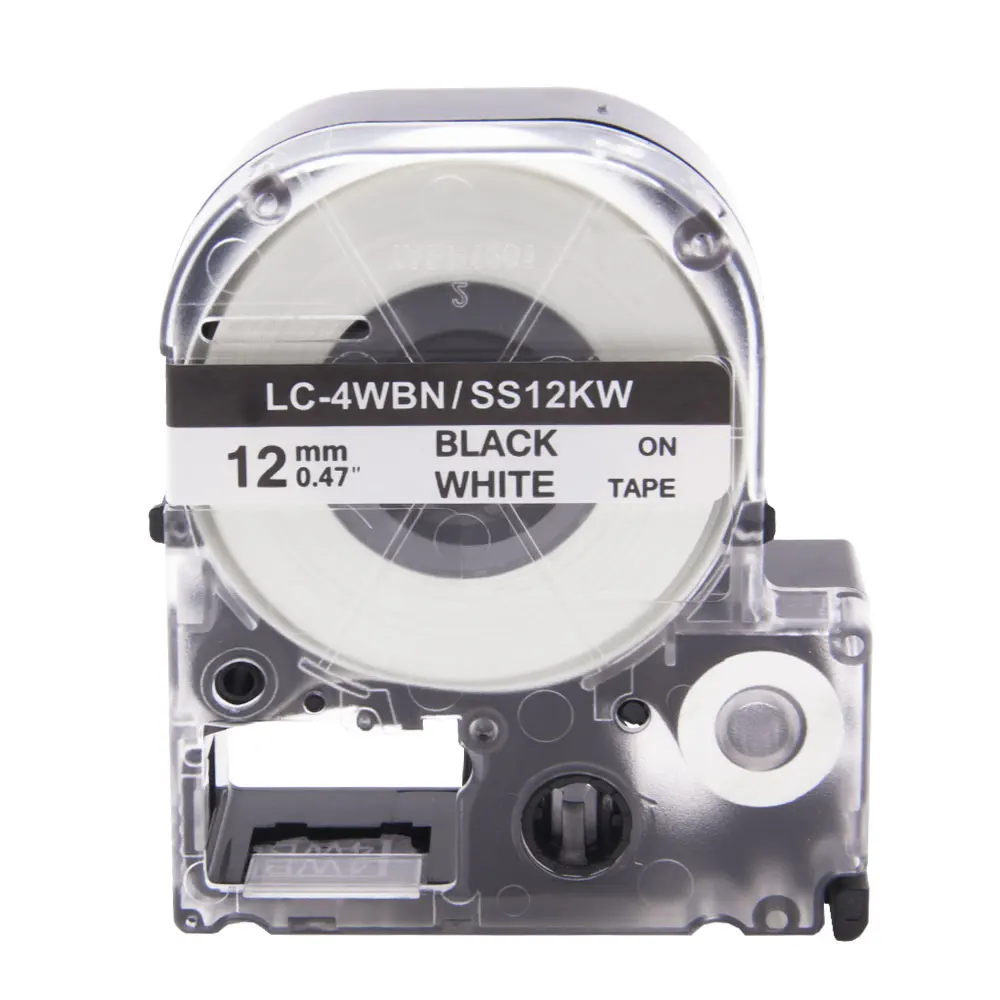 Absosonic 10 шт. 12 мм * 8 м SS12KW LC 4WBN9 LK 4WBN черный на белой ленте для EPSON KJ LW 300 400 500|Ленты