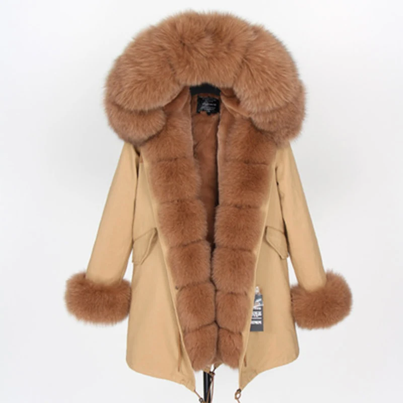 2022 winter jacket women new high fashion street womens coat luxurious real fox fur coats outerwear oversized parkas female enlarge