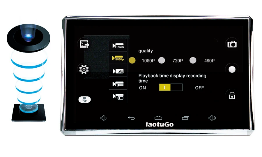 IaotuGo " емкостный Android для автомобильного видеорегистратора с GPS Навигатором рекордер четырехъядерный 512M 8G HD 1080P AVIN Bluetooth Wifi Tuck карты