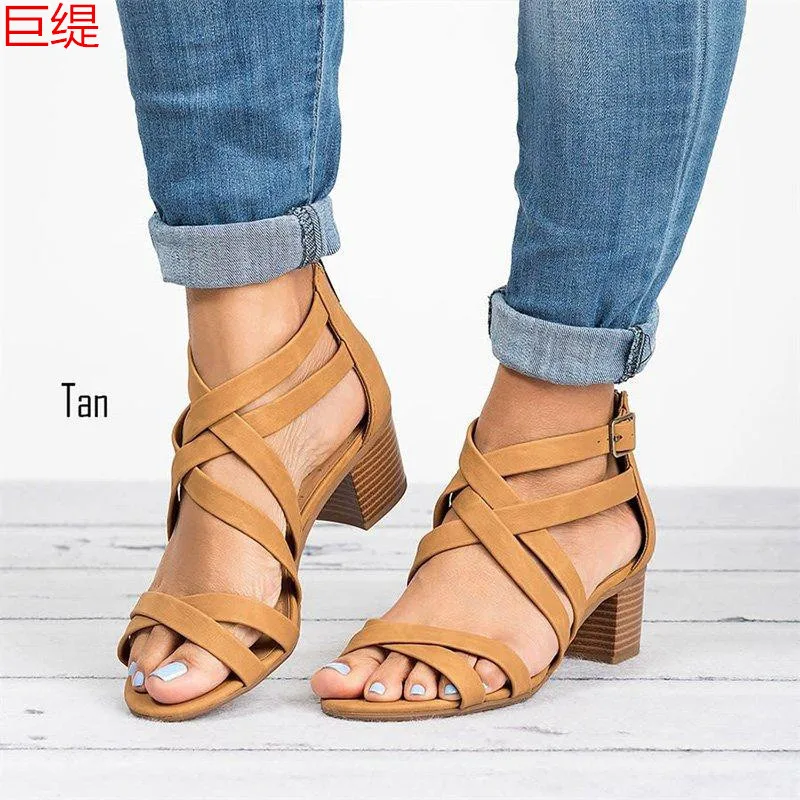 

Women Sandals Summer Shoes Woman Beach Sandals Flock Buckle Wedge Cross belt Sexy Party OL Office Women Shoes