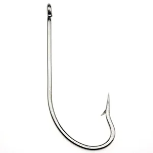 Rompin 50 шт. рыболовный крючок из высокоуглеродистой стали для морской рыбалки O'Shaughnessy, Длинный крючок с хвостовиком 9255, размер 6 #-70 #, серебристого цвета