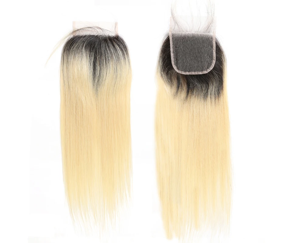 Ali queen hair Products бразильские виргинские волосы 613 или 1b613 Кружева Закрытие прямые волосы закрытие 4X4 Часть 130% плотность