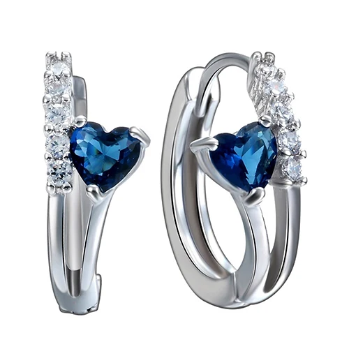 1 Пара Женская Мода Форме Сердца Горный Хрусталь Декор Ювелирные Изделия