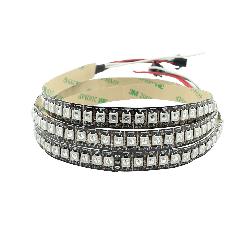 1 м черный PCB 144 светодиодный/M 5050 RGB светодиодный полосы светильник WS2812B ws2812 2812 WS2812