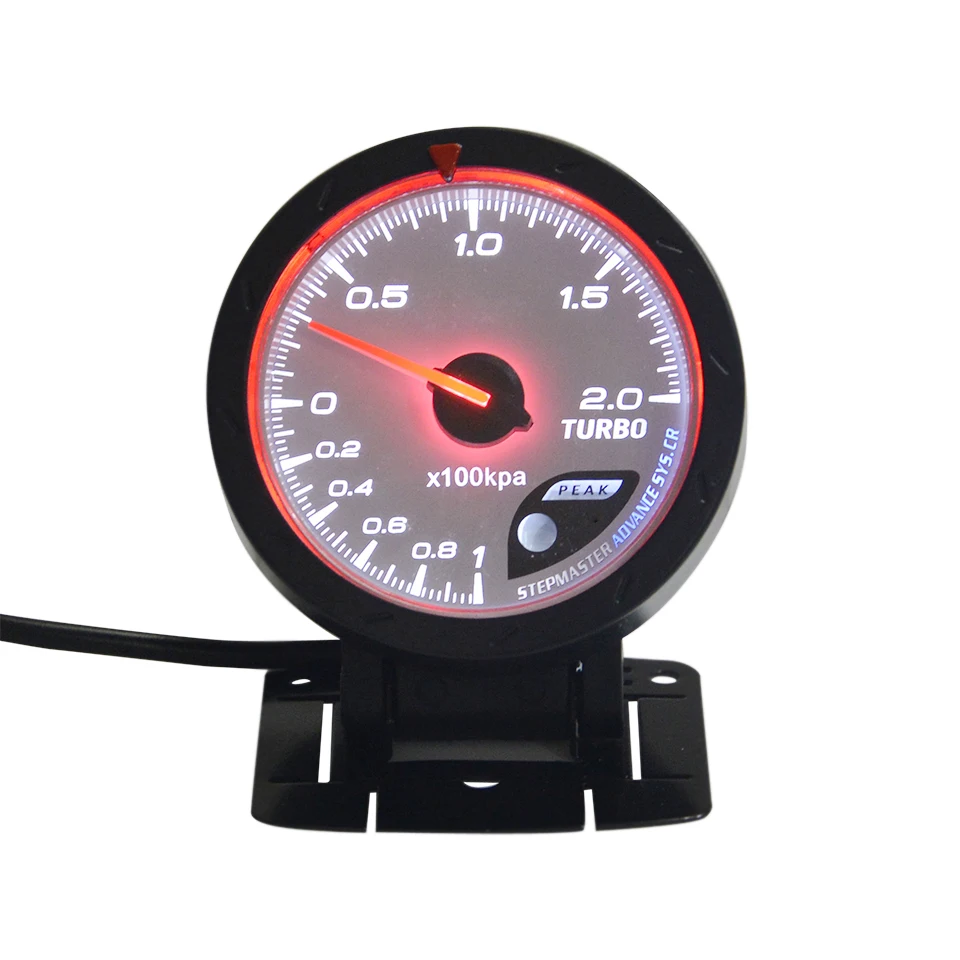 Дракон манометр 60 мм авто Trubin Boost gauge красный и белый освещение-1~ 2 кПа/турбо Boost давление чтения автомобиля метр с датчиком