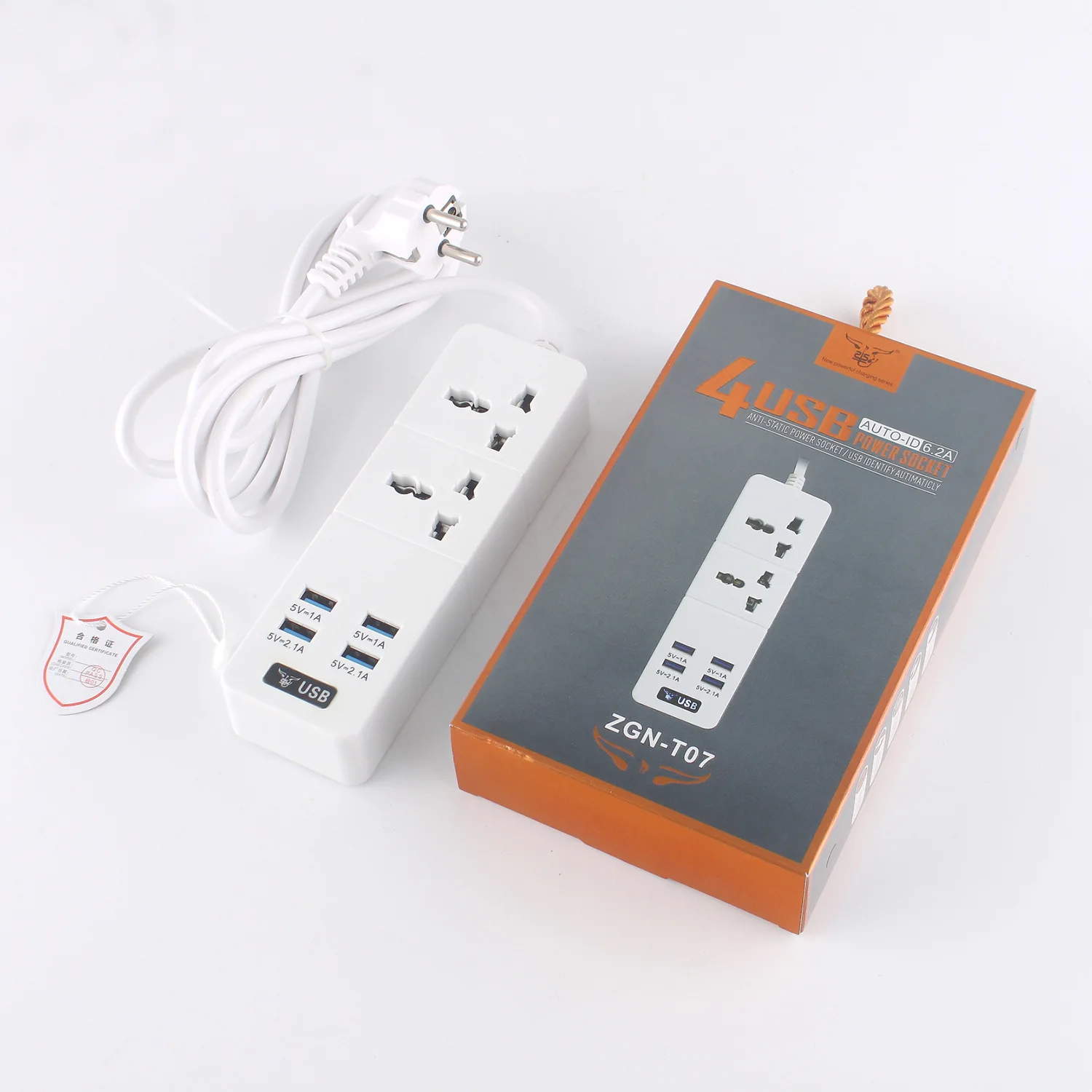 2 OUTLET 4 USB USB Мощность полоса 1/2/3 AC Универсальная Розетка с USB розетки выключатель штекер 2 м кабель-удлинитель взрывоустойчивые, универсальное зарядное устройство - Цвет: 2 OUTLET 4 USB