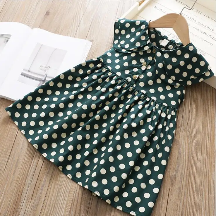 Новинка 2019 года летнее хлопковое платье в горошек для маленьких девочек Милая