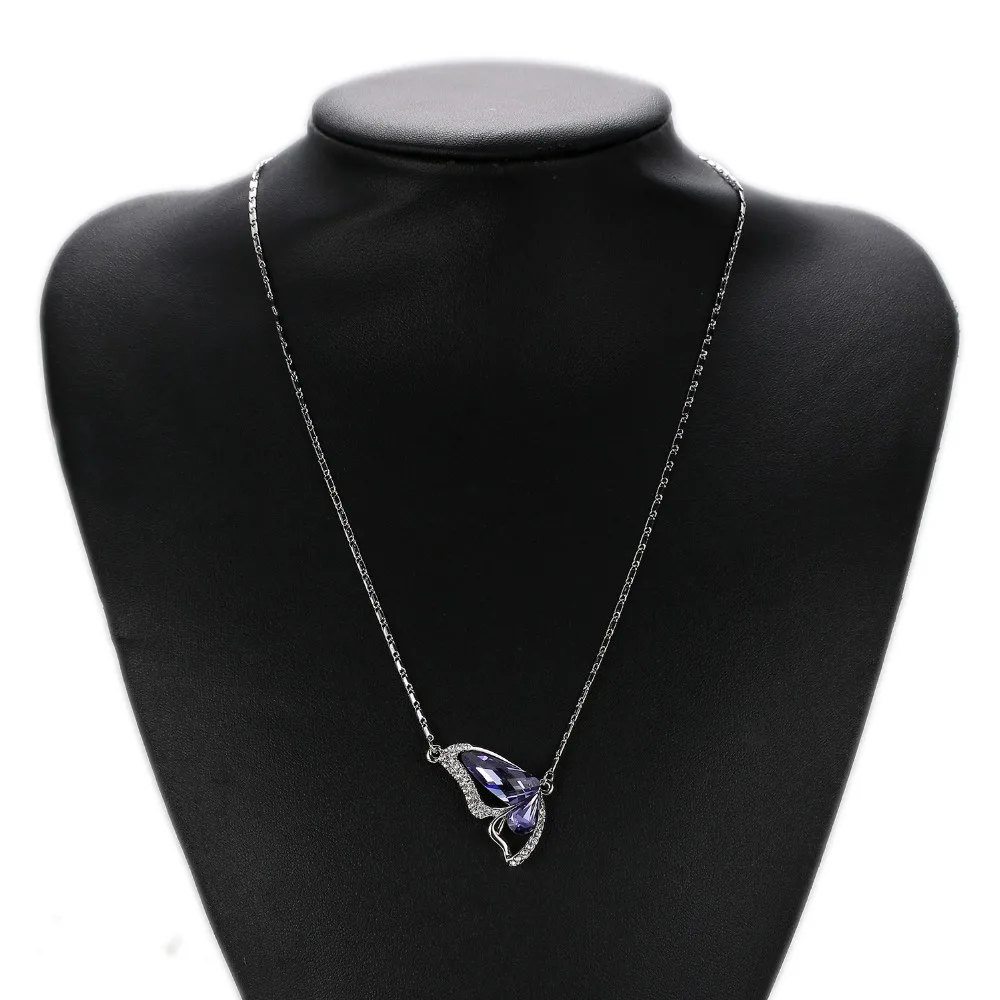 Baffin милая подвеска в виде бабочки ожерелье кристаллы от Swarovski Серебряная цветная