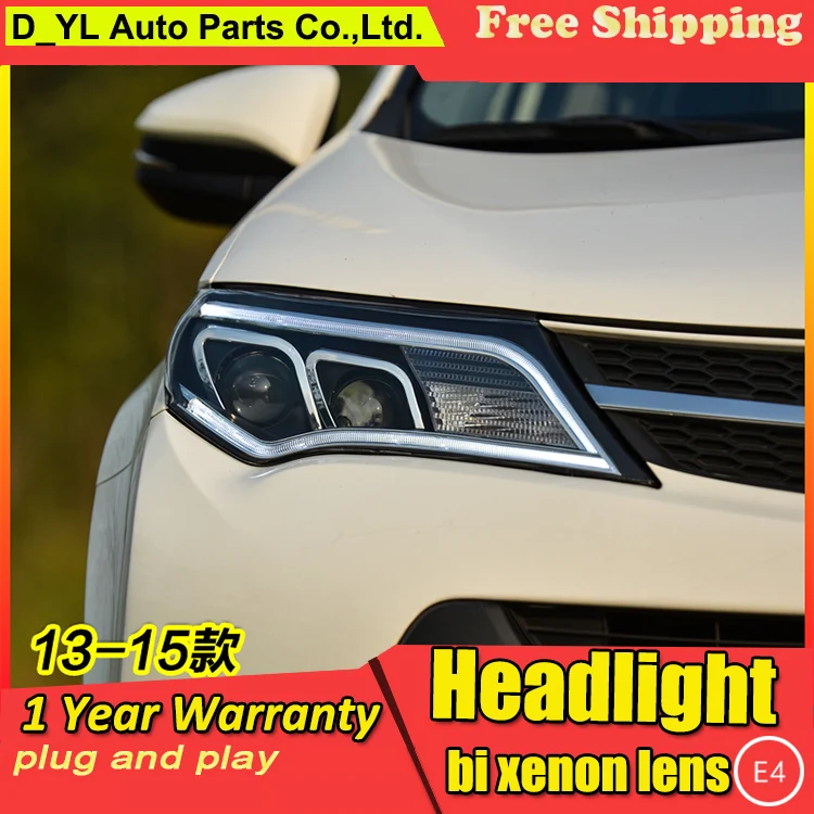 

Автостайлинг фары для Toyota RAV4 2013-2015 светодиодный ные фары для RAV4 передние фары линзы с двойным лучом H7 HID Ксеноновые Биксеноновые линзы