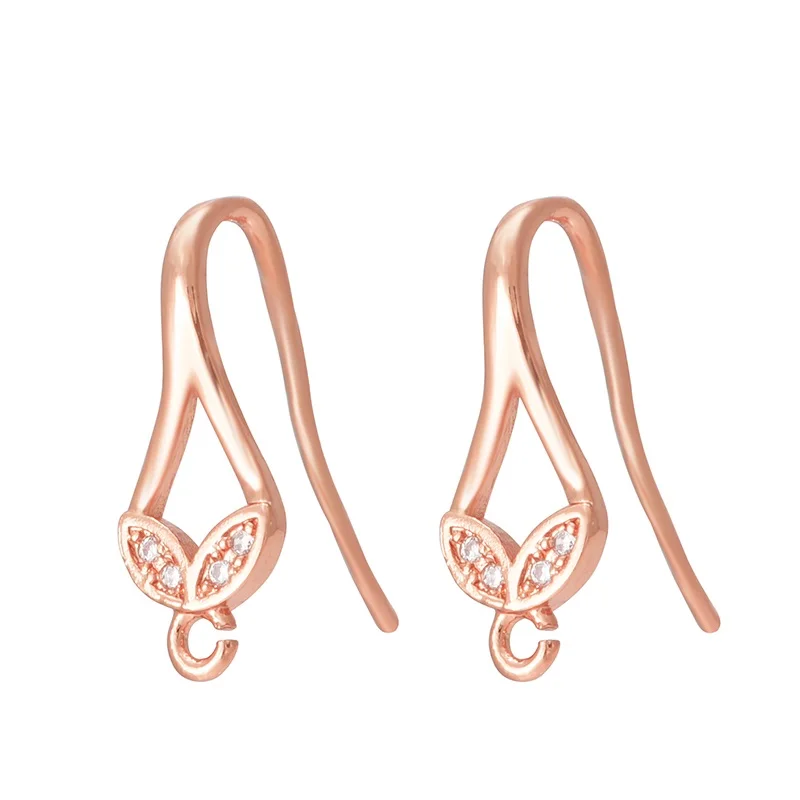 rose gold 9 видов стилей, новые серьги с ушками, циркониевые серьги, Ювелирная фурнитура для рукоделия, женские жемчужные серьги с кисточками, аксессуары для ювелирных изделий - Цвет: rose gold