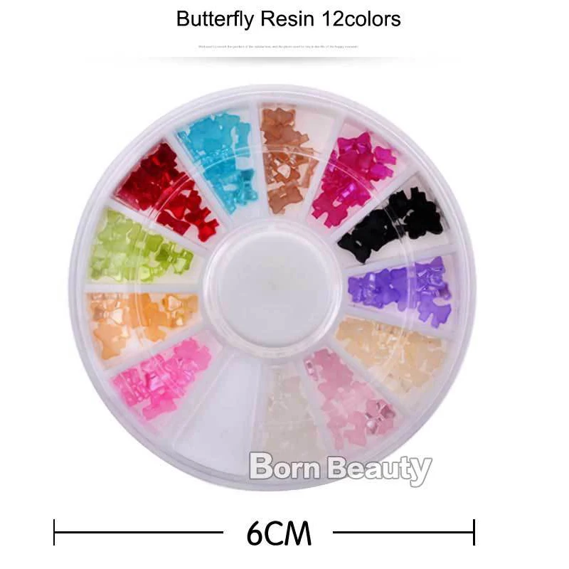 5 мм новые бабочки смолы украшения для ногтей Стразы очарование 3d Советы стикер