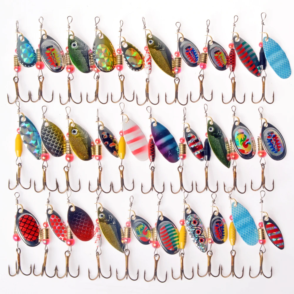 Spinner Spynner Ложка Рыболовные Приманки Карп 30 шт. Spinnerbait Металлические Жесткий