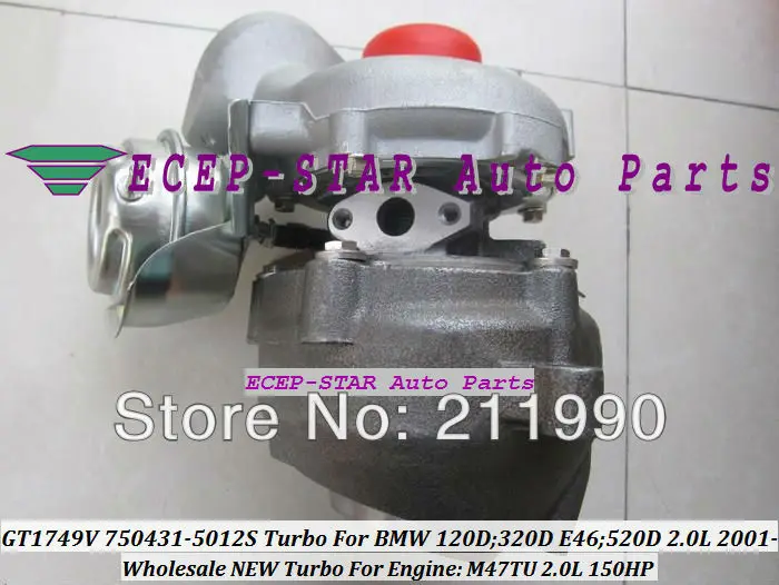 Бесплатная доставка GT1749V 750431-5012S 750431-5009S 750431 7794144E03 турбо для BMW 120D 320D 520D Compact X3 E83 2001-08