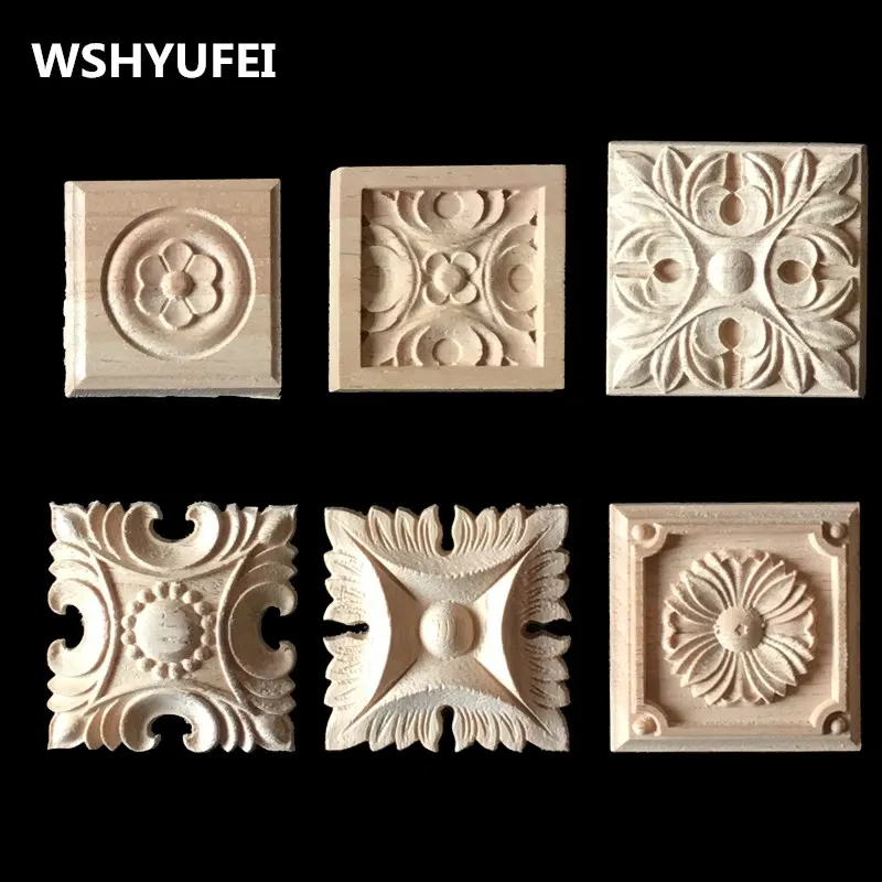 10 шт. декоративные деревянные молдинги для мебели и шкафа|appliques for furniture|applique wood