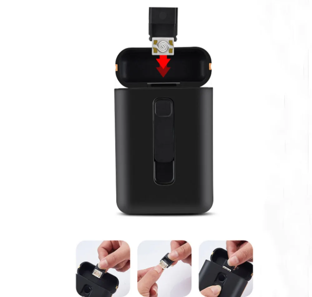 USB Зажигалка чехол для 20 сигарет упаковка для сигарет длиной 100 мм
