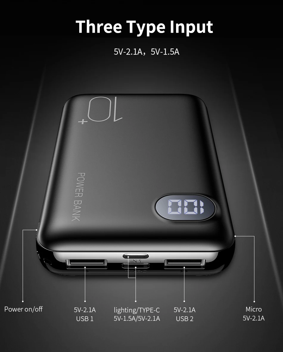 RAXFLY Mini 10000mAh power Bank двойное Портативное зарядное usb-устройство для huawei Xiaomi Phone внешний аккумулятор светодиодный портативное зарядное устройство с дисплеем power bank for xiaomi повербанк