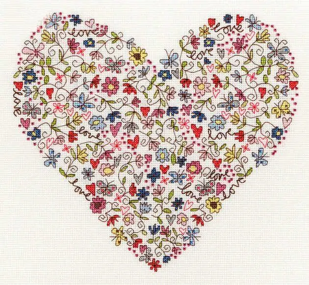 Набор для рукоделия вышивки крестом 11CT и 14CT цветы с сердцем|cross stitch|diy cross stitchset for