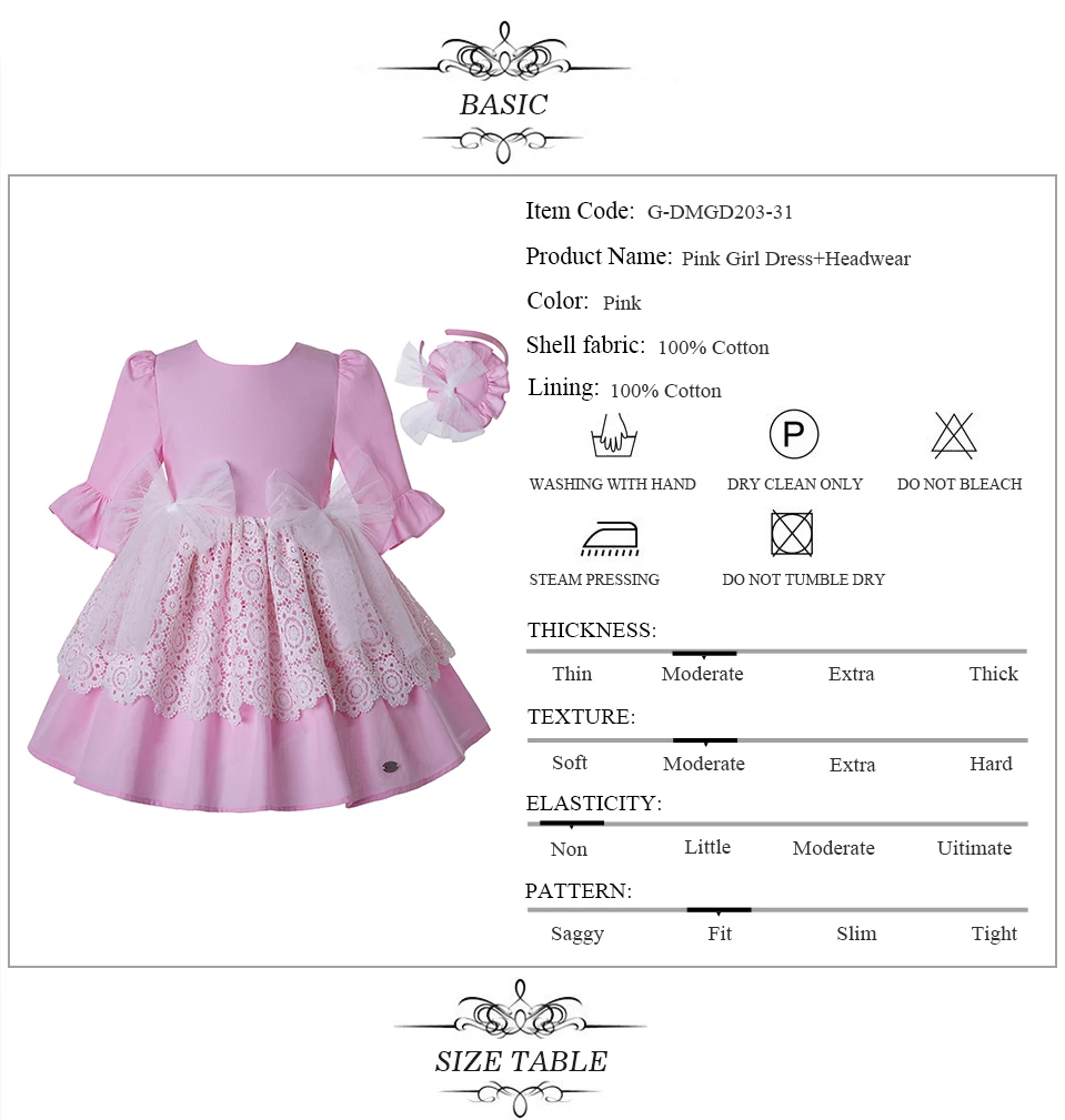 Pettigirl/Летнее белое кружевное розовое милое платье для девочек с повязкой на голову для свадебной вечеринки, детская одежда, G-DMGD203-31