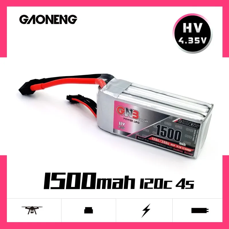Аккумулятор Gaoneng GNB 1500 мА · ч 4S 15 2 в 120C/240C LiHV Lipo XT60 штекер для 250 размеров 3D FPV