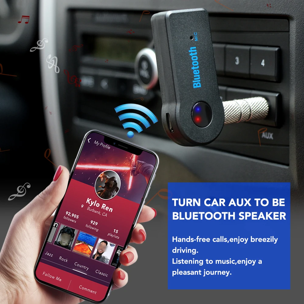 Автомобильный музыкальный аудио bluetooth ресивер адаптер для Audi A6 C5 BMW F10 Toyota Corolla Citroen